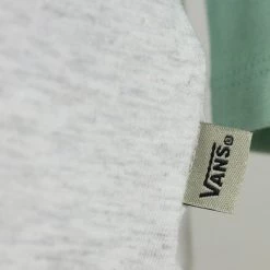 Vans Women's Heather Gray & Pastel Green Baseball L/S T-Shirt (612)