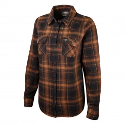 Harley-Davidson Women's Brown Black Plaid L/S Woven Shirt