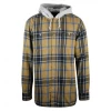 VANS Men's Mustard Yellow, Black, Blue Plaid Lopes Hooded L/S Flannel Shirt 2 VANS Men's Mustard Yellow, Black, Blue Plaid Lopes Hooded L/S Flannel Shirt