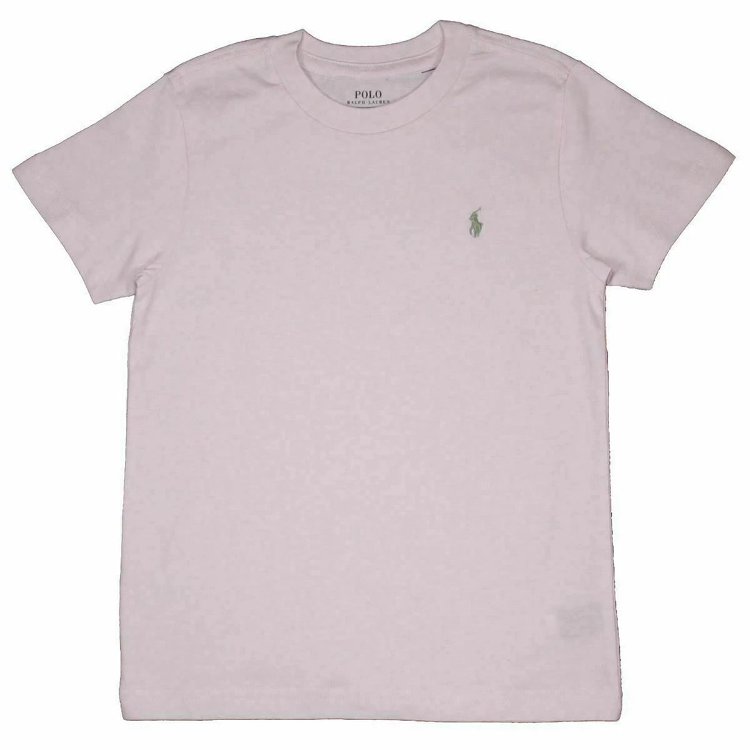 Polo Ralph Lauren Kid's Light Pink - Green Pony Round Neck S/S T-Shirt (S28) 3 Polo Ralph Lauren Kid's Light Pink - Green Pony Round Neck S/S T-Shirt (S28)