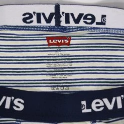 Levi's Men's 3 Pack Blue, Striped, Grey Stretch Boxer Briefs (S08)