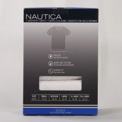 Nautica Men's 3 Pack White Crewneck S/S Tee (Retail $40)