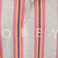 OBEY Men's Ashby Striped Button S/S Polo Shirt (S33)