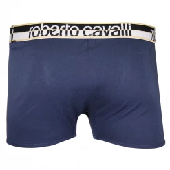 Roberto Cavalli Men's Single Pack Blue Stretch Boxer Briefs