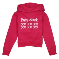 Wild Child Hoodies Kid's Pink Shark Baby Shark Pull Over Hoodie (S03)