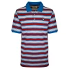 FILA Men's Azure Blue White Red Striped F-Box S/S Polo T-Shirt (S13)