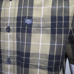 Harley-Davidson Men's Metallic Sunburst Green Plaid S/S Woven Shirt (S10)