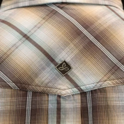 Spotted Clothing PrAna Men's Brown Cream Plaid S/S Woven Shirt (S14)