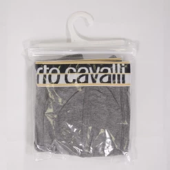 Mens Roberto Cavalli Men's Single Pack Grey Stretch Boxer Briefs 12 Mens Roberto Cavalli Men's Single Pack Grey Stretch Boxer Briefs