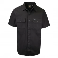 Harley-Davidson Men's All Black S/S Woven Shirt (S08)