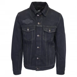 Harley-Davidson Women's Winged Applique Denim Button Up Jacket S06