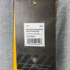 Ariat Men's Heather Charcoal Ventek Rebar S/S Woven Shirt (238)