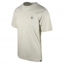 Volcom Men's Heather Cream Grey Circle Logo S/S T-Shirt (S49) New Arrivals