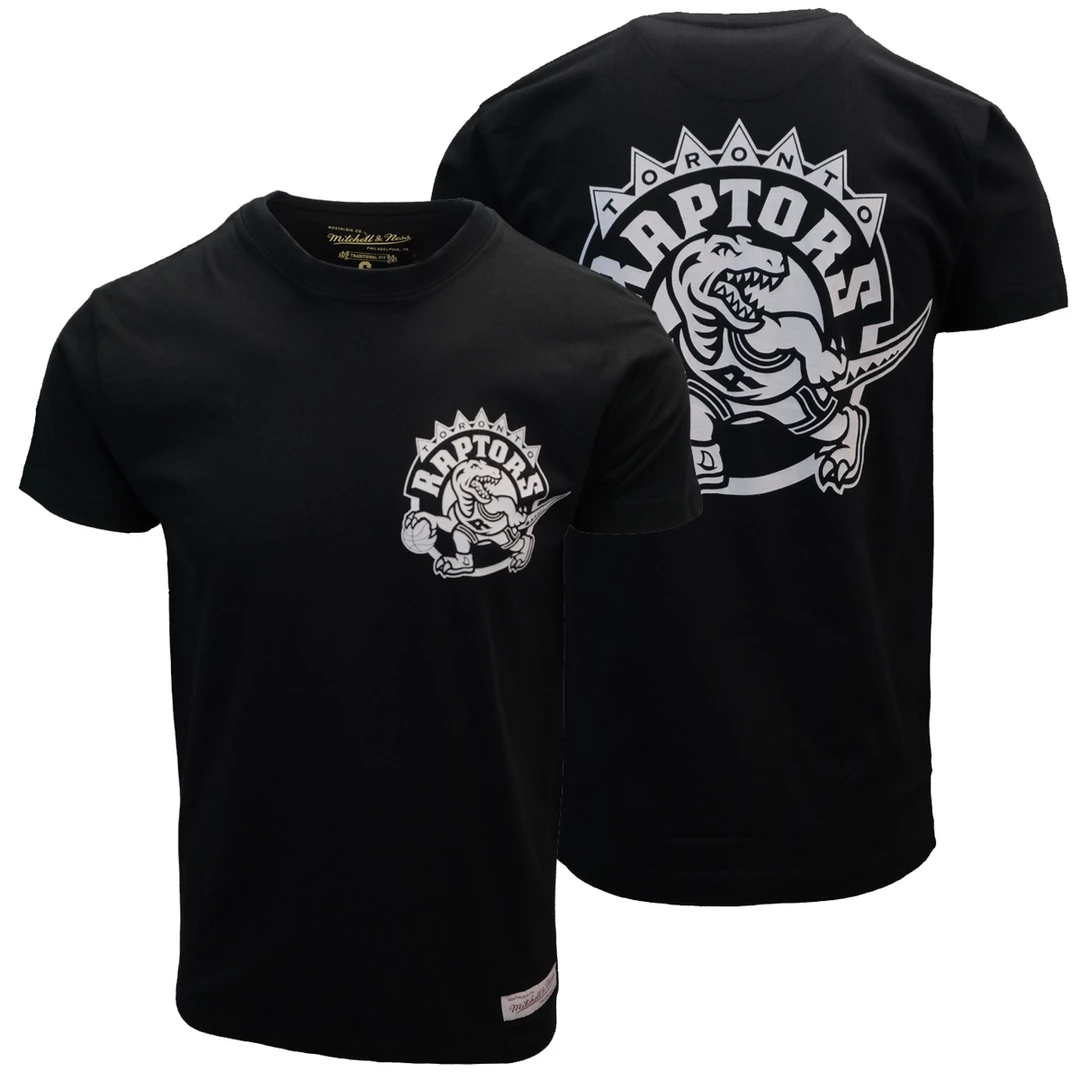 Mitchell & Ness Men's Black White Toronto Raptors Logo S/S T-Shirt (Size Small) 3 Mitchell & Ness Men's Black White Toronto Raptors Logo S/S T-Shirt (Size Small)