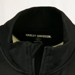 Harley-Davidson Men's Black Track 1/3 Zip L/S T-Shirt