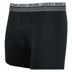 Mens Lucky Brand Men's Grey, Blue, Black & Clover Pattern 4 Pack Boxer Briefs (S04)
