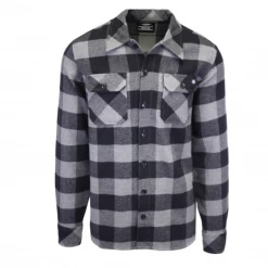 Dickies Men's Grey & Black Box Plaid Sacramento L/S Flannel Shirt (S02)