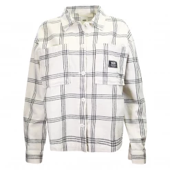 VANS Women's Cream Black Matty Plaid L/S Woven Shirt (S02)