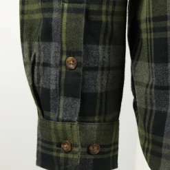 Carhartt Men's Olive Green Black Grey Plaid Slim Fit L/S Flannel Shirt (S10) New Arrivals