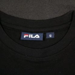 FILA Boy's Black White Grey Three-Tone Classic Logo S/S T-Shirt (S07)