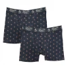 Original Penguin Men's 2 Pack Navy Pink All Over Pete Boxer Brief