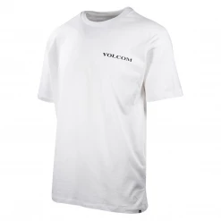 Volcom Men's White Serif Stone Loose Fit S/S T-Shirt (S02)