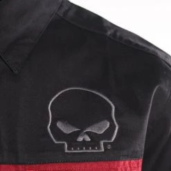 Harley-Davidson Men's Black Maroon Two Tone L/S Woven Shirt (S23)