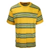OBEY Men's Energy Yellow Black Green Orange Striped S/S T-Shirt