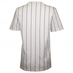 FILA Women's Bright Red White & Navy Vertical Striped S/S T-Shirt (935)