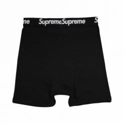 Supreme Men's 100% Authentic 2 Pack Black Boxer Briefs Mens