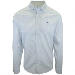Mens Scotch & Soda Men's Light Blue White Stripe L/S Dress Shirt (S02)