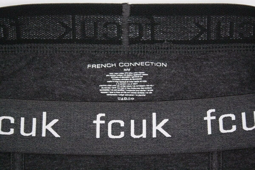 FCUK Men's 3 Pack Dark Grey W/ Dark Grey Strap Boxer Briefs (S02) Mens 7 FCUK Men's 3 Pack Dark Grey W/ Dark Grey Strap Boxer Briefs (S02) Mens