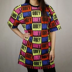 OBEY Women's International Loose Fit S/S T-Shirt Dress