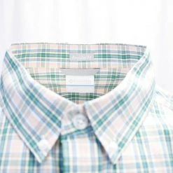 Columbia Men's Pink Blue Green Plaid Rapid Rivers II S/S Shirt