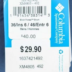 Columbia Men's Navy Inseam 6