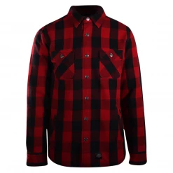 Harley-Davidson Men's Red Black Plaid Sherpa Lined Snap On Button Shirt Jacket