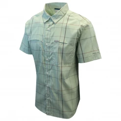 Columbia Men's Mint Green Plaid Thirty Mile Ledge EXS S/S Woven Shirt (355)