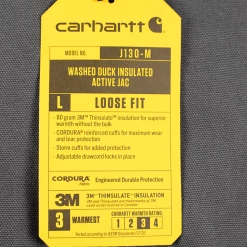 Carhartt Men's Grey Loose Fit Firm Duck Insulated Active Canvas Jacket (S01) New Arrivals