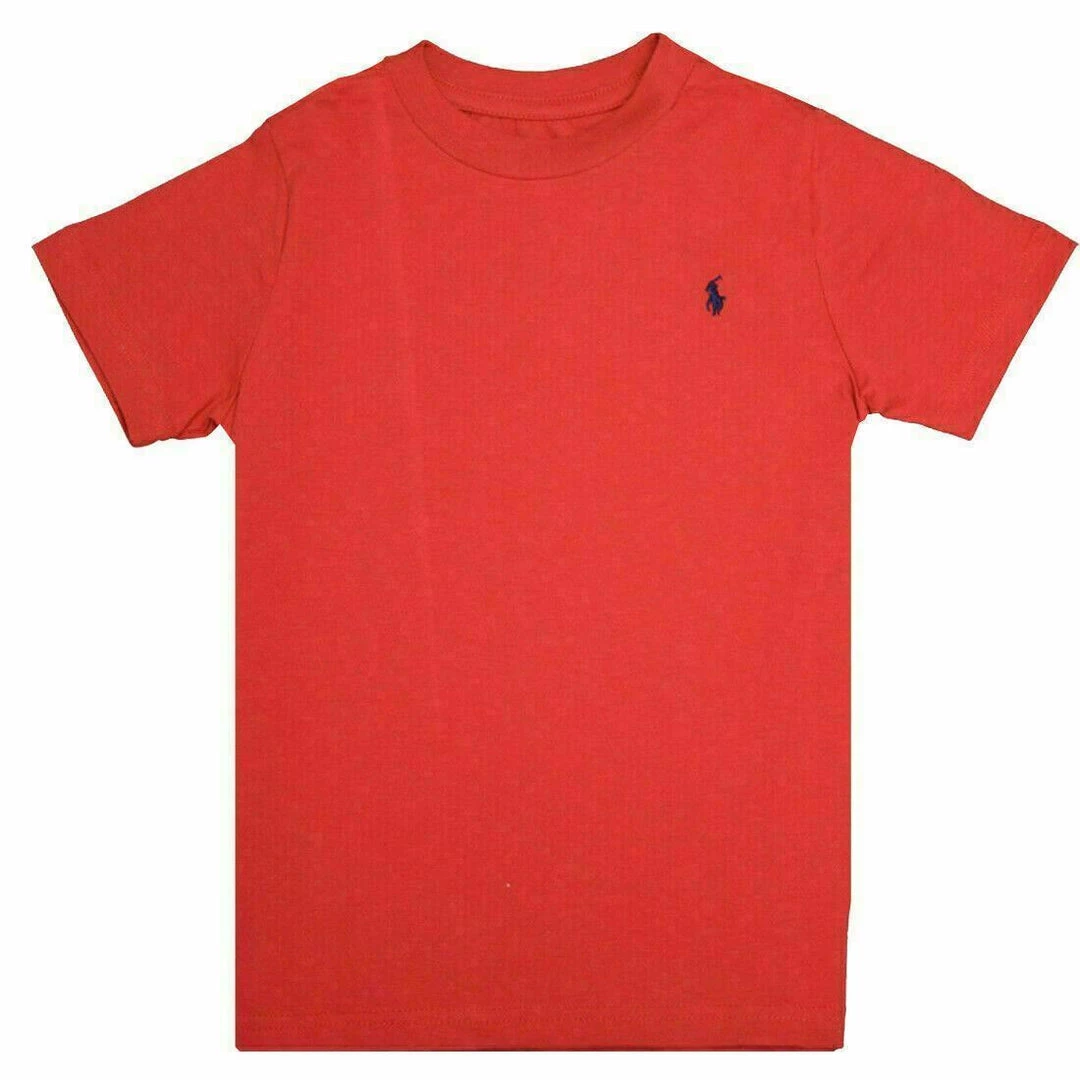 Polo Ralph Lauren Kid's Red - Navy Pony Round Neck S/S T-Shirt (S01) 3 Polo Ralph Lauren Kid's Red - Navy Pony Round Neck S/S T-Shirt (S01)