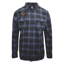 Harley-Davidson Men's Slim Fit Classic Blue Plaid L/S Woven Shirt (S12)