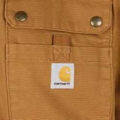 Carhartt Men's Golden Brown Washed Duck Sherpa-Lined Utitlity Jacket (S04)