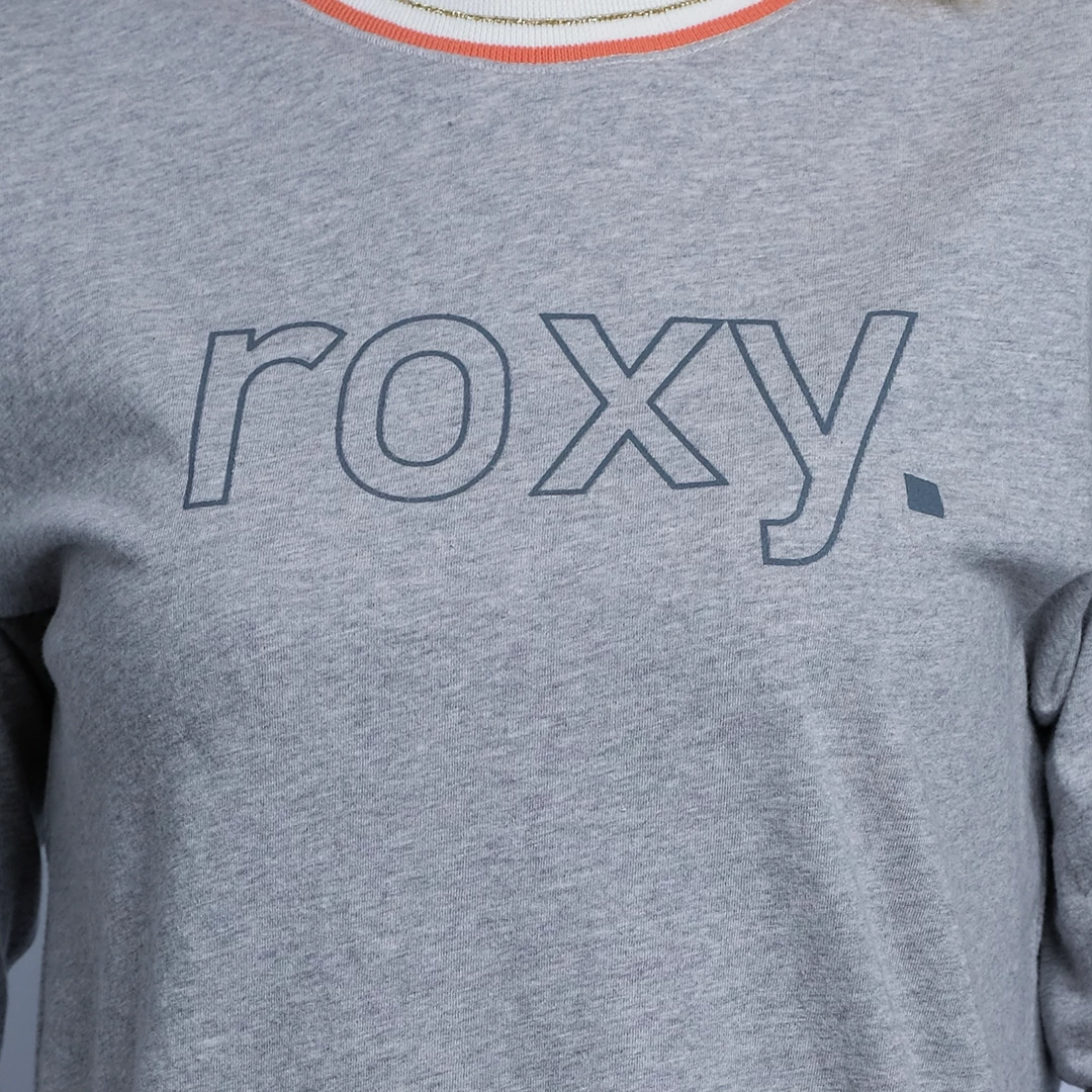Roxy Women's Heather Grey Orange Crew Neck L/S T-Shirt (S01) 4 Roxy Women's Heather Grey Orange Crew Neck L/S T-Shirt (S01)