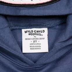 Kids Wild Child Hoodies Kid's Blue Shark Pull Over Hoodie (S01)