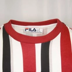 FILA Men's Red Navy White Grey Striped Logo S/S T-Shirt (167) 11 FILA Men's Red Navy White Grey Striped Logo S/S T-Shirt (167)