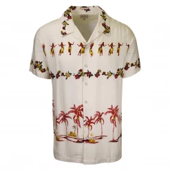Mens GUESS Men's Vintage Hula Girl S/S Woven Shirt