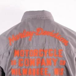 Harley-Davidson Men's Grey Circular Patch S/S Woven Shirt (S27)