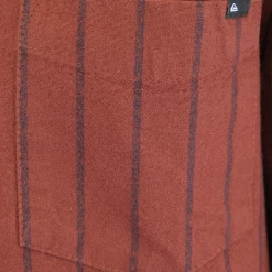 Quiksilver Men's Maroon Navy Striped L/S Flannel Shirt (S12) Mens