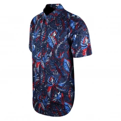 Columbia Men's Navy Blue Red Palm Leaves Rapid Rivers S/S Woven Shirt (432)