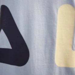 FILA Men's Light Blue Cream Navy Letters S/S T-Shirt (S02F)
