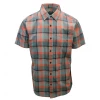 Spotted Clothing PrAna Men's Bright Coral Orange Grey Black Box Plaid Benton S/S Woven Shirt S08